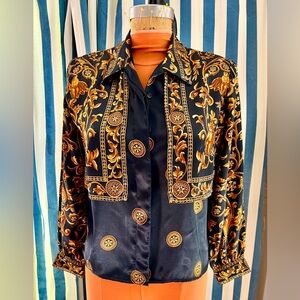 Vintage Versace type knock off blouse 80s / early 90s